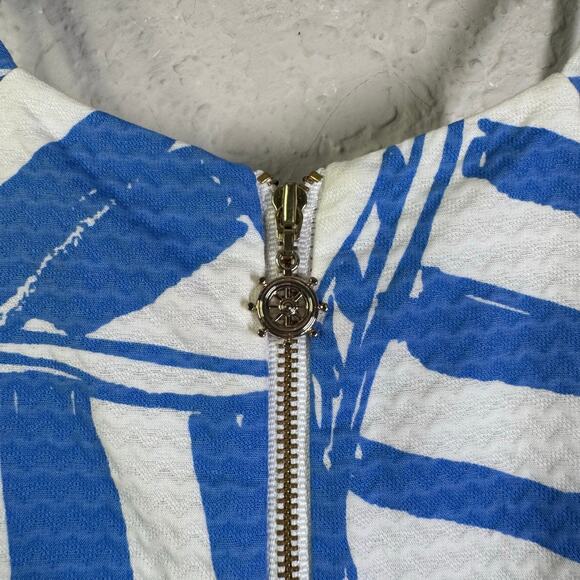 LILLY PULITZER Dress‎ 2 Annabelle Bay Blue Yacht Sea Racerback Seersucker NWT - Picture 9 of 15